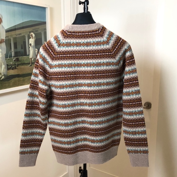 J Crew Men's Fair Isle Sweater, Brown Multi-Colour Size Medium NEW WITH TAGS - Picture 6 of 6